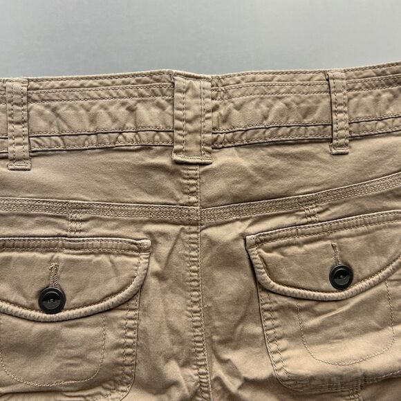 Style & Co Womens Cargo Bermuda Shorts 10P Petite Beige Button Pockets High Rise - Picture 8 of 12